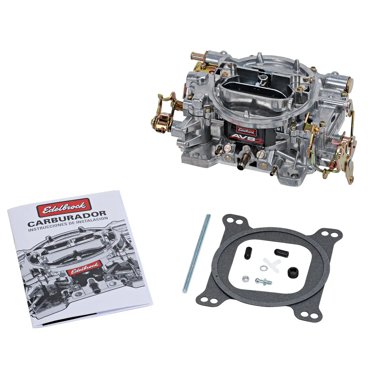 Edelbrock 1902 Avs2 Carburetor #1902 500 Cfm With Manual Choke, Satin Finish (Non-Egr) 1