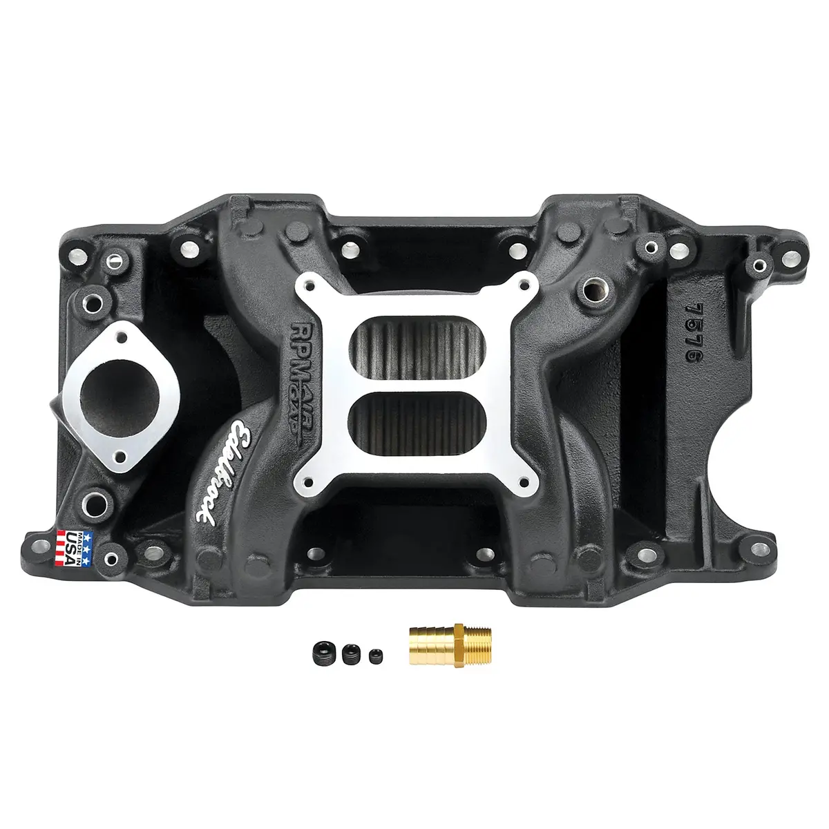 Edelbrock 75763 Rpm Air-Gap Intake Manifold For Small Block Chrysler Black 1
