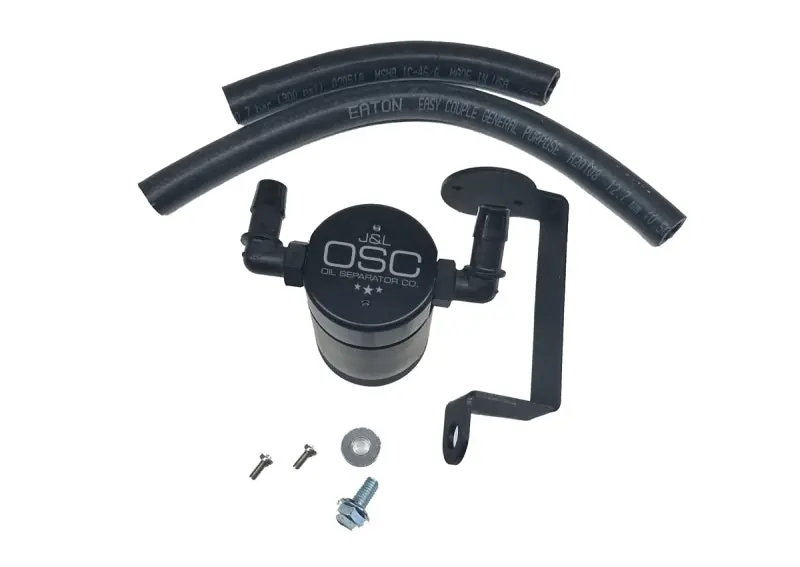 J&L 3061P-B Passenger Side Oil Separator 3.0 - Black Anodized For 2005-2019 Dodge Charger 5.7L Hemi 1