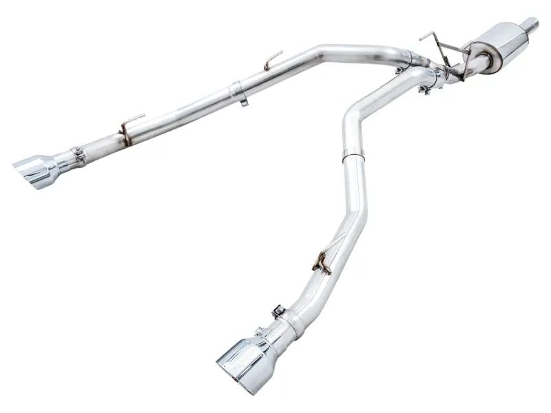 Awe Tuning 3015-32002 0Fg Dual Rear Exit Cat-Back Exhaust - Chrome Silver Tips For 2009+ Ram 1500 5.7L (W/Cutouts) 1