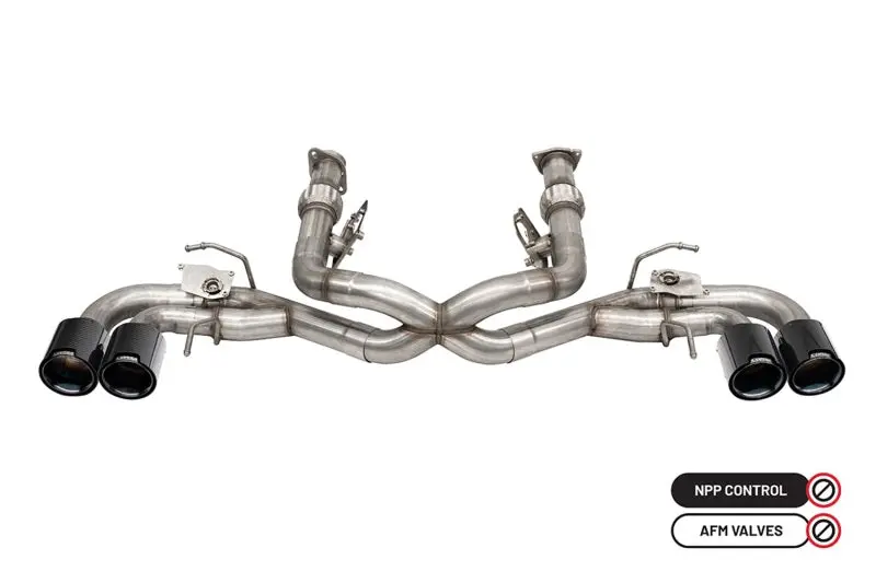 Corsa 2020-2024 Chevrolet Corvette C8 Rwd 3In Valved Cat-Back Delete W/ Npp W/4.5In Cf Black Pvdtips 1