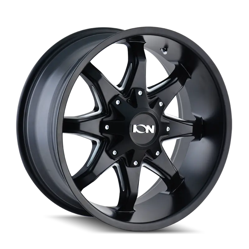 Ion Type 181 17X9 / 5X114.3 Bp / -12Mm Offset / 87Mm Hub Satin Black/Milled Spokes Wheel 1