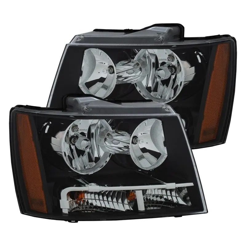 Anzo 111392 Crystal Headlights Black For 2007-2014 Chevrolet Tahoe / Suburban 1