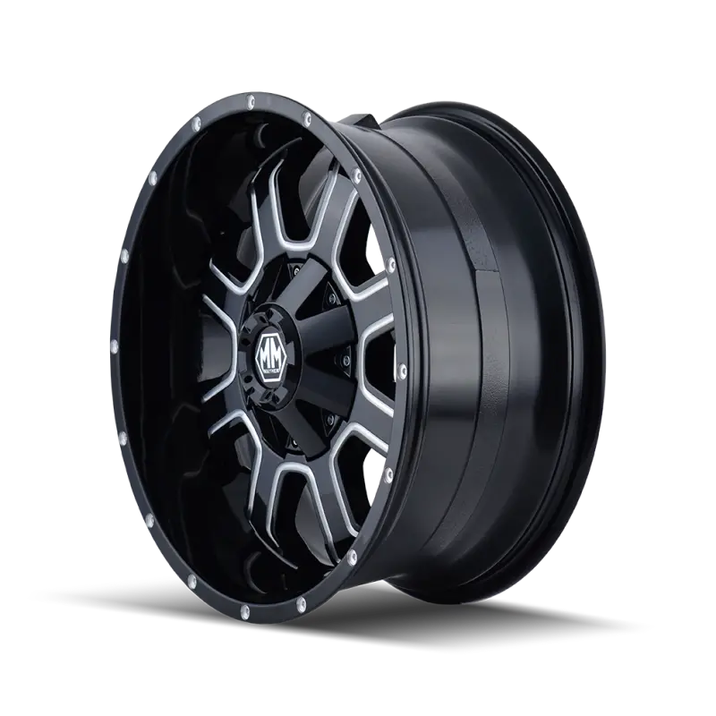 Mayhem 8103 Fierce 20X9 / 8X165.1 Bp / 18Mm Offset / 130.8Mm Hub Black W/ Milled Spokes Wheel 2