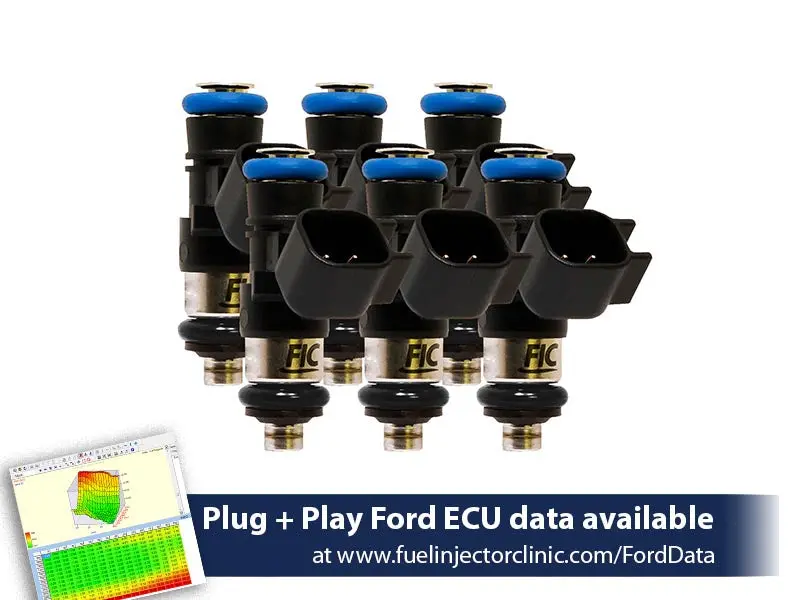 1000Cc (85 Lbs/Hr At 43.5 Psi Fuel Pressure) Fic Fuel  Injector Clinic Injector Set For Ford Mustang V6 (2011-2017) 1