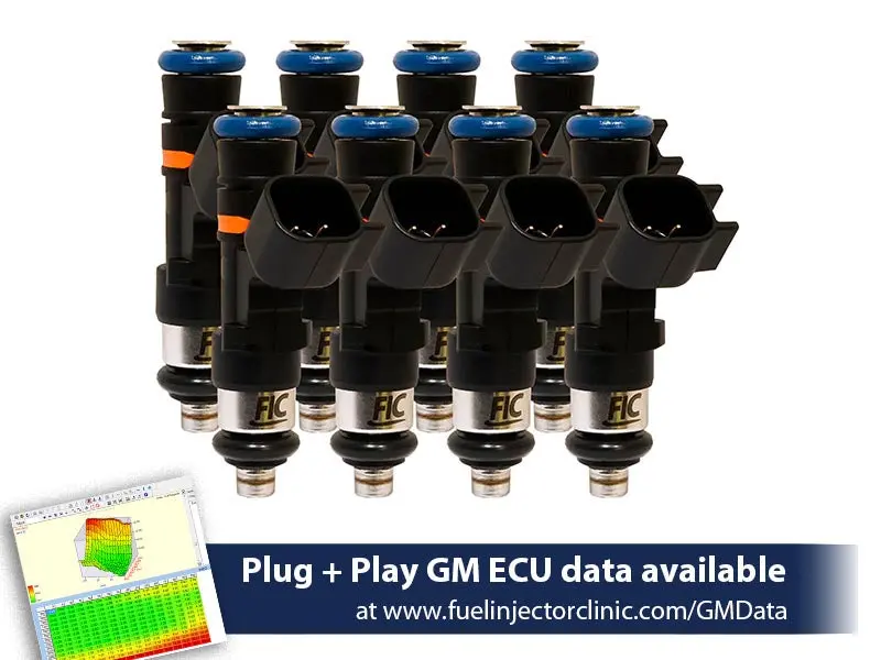 1000Cc (100 Lbs/Hr At Oe 58 Psi Fuel Pressure) Fic Fuel  Injector Clinic Injector Set For 4.8/5.3/6.0 Truck Motors ('07-'13) (High-Z) 1