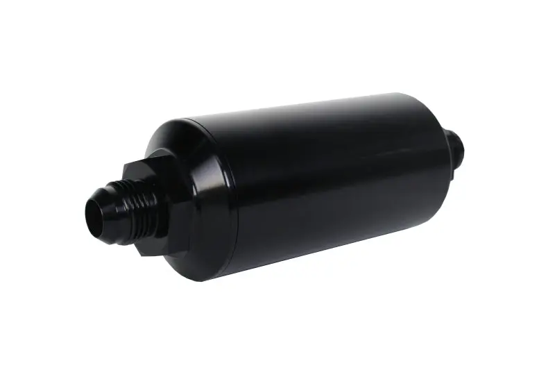 Aeromotive In-Line Filter - (An -8 Male) 40 Micron Stainless Mesh Element Bright Dip Black Finish 1
