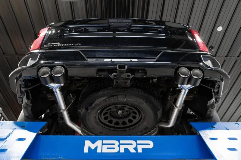 Mbrp 2019-2021 Chevy Silverado 1500 6.2L 2.5In Dual Split Rear Cat Back W/ Quad Carbon Fiber Tips- T304 1