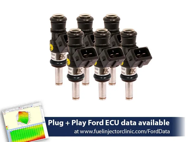 1200Cc (110 Lbs/Hr At 43.5 Psi Fuel Pressure) Fic Fuel  Injector Clinic Injector Set For Ford Mustang V6 (2011-2017) 1