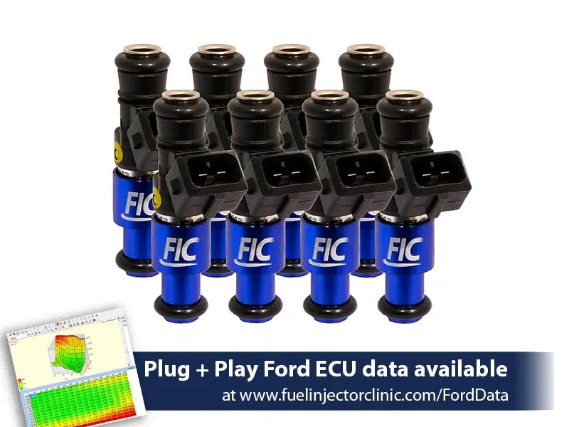 1200Cc (110 Lbs/Hr At 43.5 Psi Fuel Pressure) Fic Fuel  Injector Clinic Injector Set For Ford Shelby Gt500 (2007-2014)(High-Z) 1