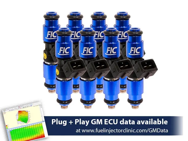 1200Cc (130 Lbs/Hr At Oe 58 Psi Fuel Pressure) Fic Fuel Injector Clinic Injector Set For Sbc Engines (High-Z) 1