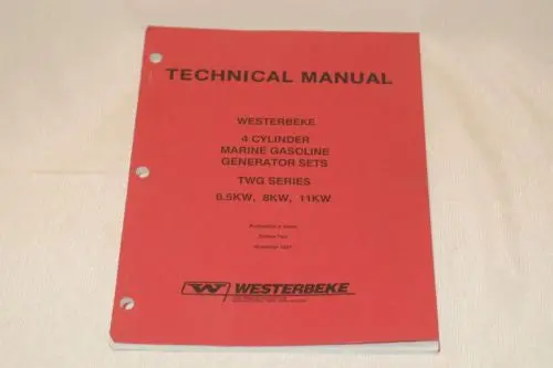 Westerbeke 34645 Gas Generator Manual 4 Cylinder 6.5, 8, 11 Kw Marine 1