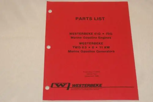 Westerbeke 34630 Parts List For 6.5, 8, And 11 Kw Marine Gas Generators 1