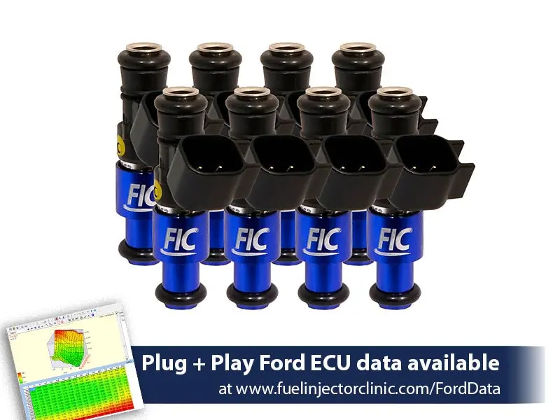 1440Cc (140 Lbs/Hr At 43.5 Psi Fuel Pressure) Fic Fuel Injector Clinic Injector Set For Ford Shelby Gt500 (2007-2014) / Ford Gt40 (2005-2006)(High-Z) 1