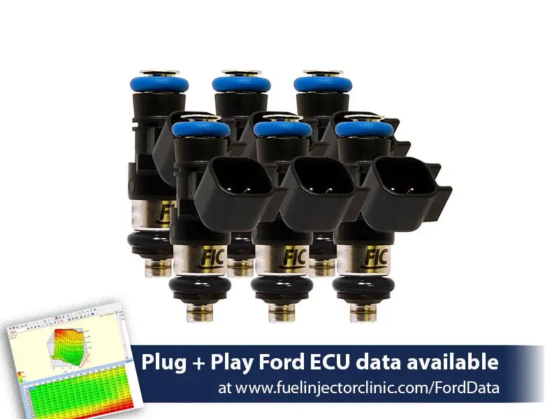 1650Cc (160 Lbs/Hr At 43.5 Psi Fuel Pressure) Fic Fuel Injector Clinic Injector Set For Ford Mustang V6 (2011-2017) 1