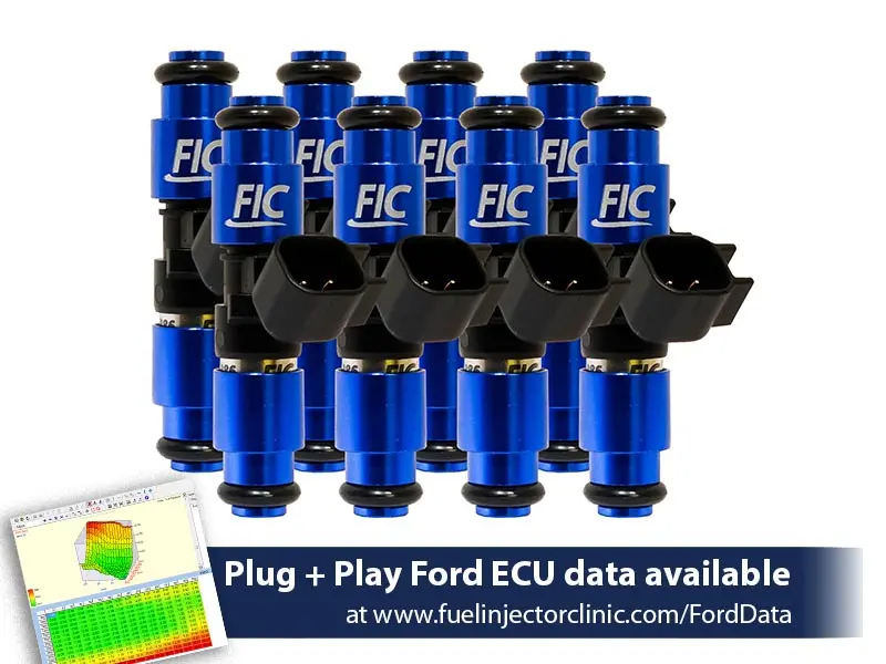 1650Cc (160 Lbs/Hr At 43.5 Psi Fuel Pressure) Fic Fuel  Injector Clinic Injector Set For Ford F150 (1985-2003)/Ford Lightning (1993-1995) 1