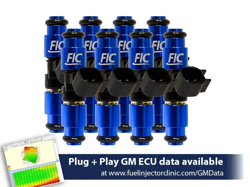 1650Cc (180 Lbs/Hr At Oe 58 Psi Fuel Pressure) Fic Fuel Injector Clinic Injector Set For Sbc Engines (High-Z) 1