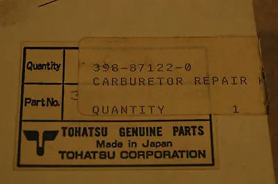 Tohatsu Nissan 398-87122-0 Carburator Repair Kit 1