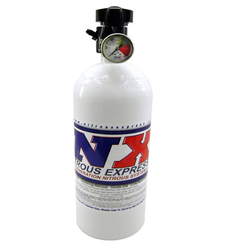Nitrous Express 15Lb Bottle W/Lightning 500 Valve (6.89 Dia X 26.69 Tall) W/Gauge 1