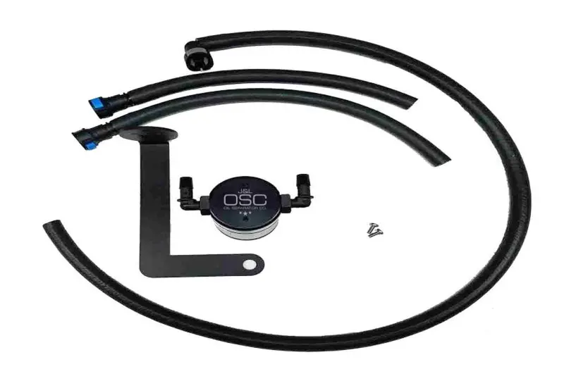 J&L 3080P-B Passenger Side Oil Separator 3.0 - Black Anodized For 2010-2015 Chevrolet Camaro Ls3 6.2L 1