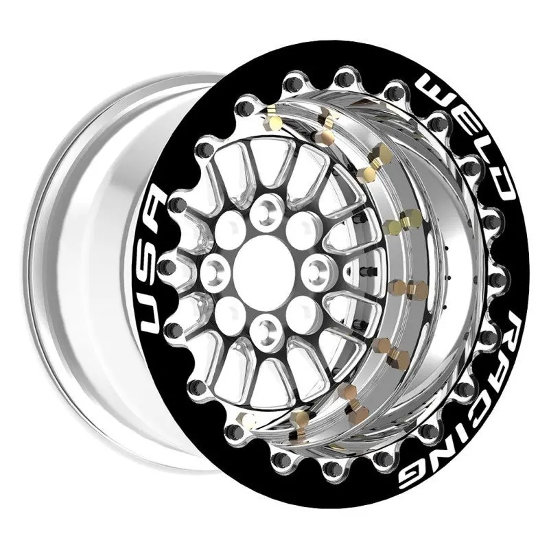 Weld Tuner Import 15X7 / 4X100mm Bp / 5In. Bs Black Ctr Black Single Beadlock Mt 1