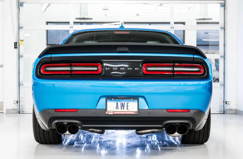 Awe Tuning 3020-43082 Touring Edition Exhaust For 2015+ Challenger 6.4 / 6.2 Sc - Diamond Black Quad Tips 2