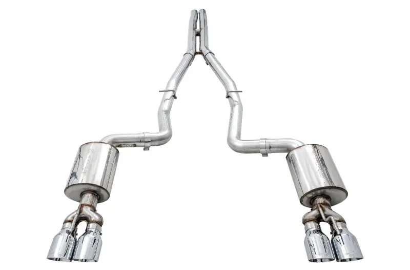 Awe Tuning 3020-42076 Touring Edition Exhaust For 2017+ Challenger 5.7 - Chrome Silver Quad Tips 1