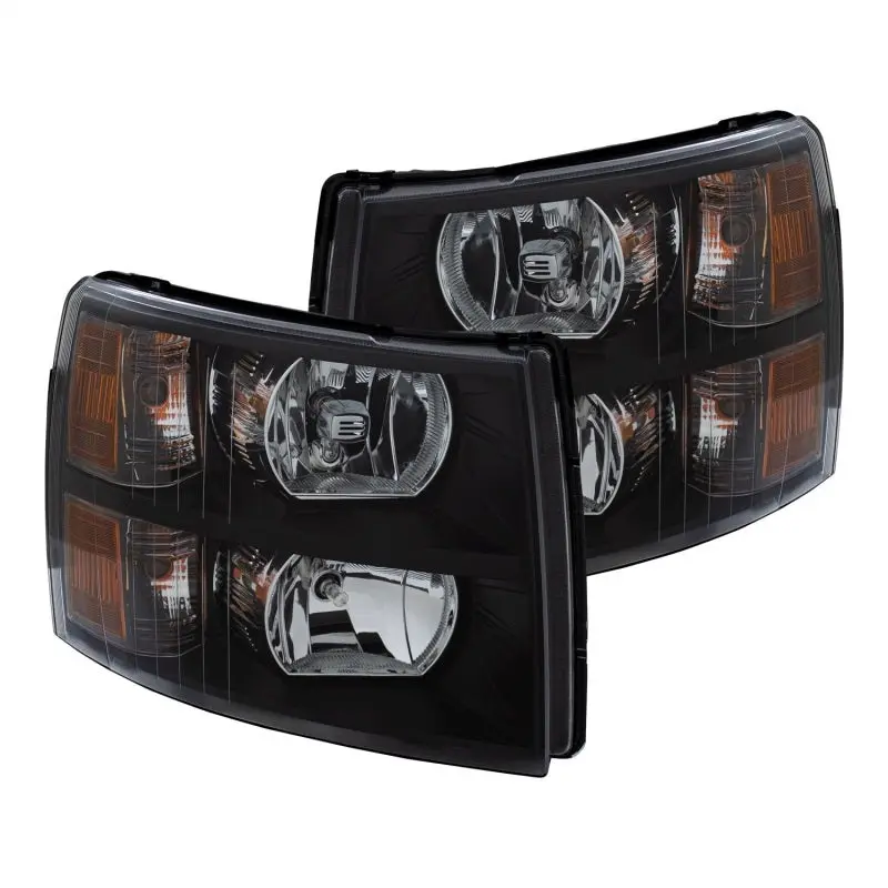 Anzo 111393 Crystal Headlights Black For 2007-2013 Chevrolet Silverado 1