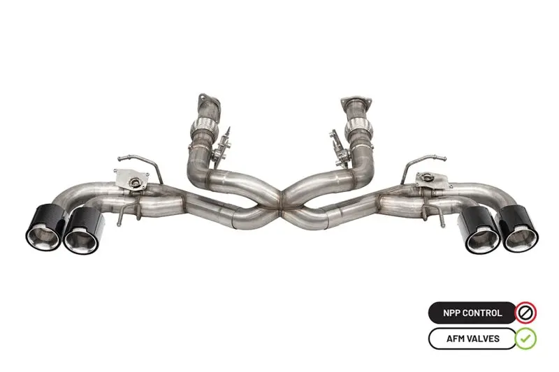 Corsa 2020-2024 Chevrolet Corvette C8 Rwd 3In Delete 4 Valve Cat-Back W/Npp W/4.5In Cf Polishedtips 1