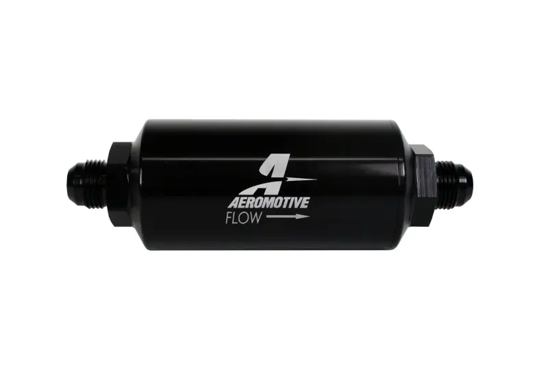 Aeromotive In-Line Filter - An-08 Size Male - 10 Micron Microglass Element - Bright-Dip Black 1