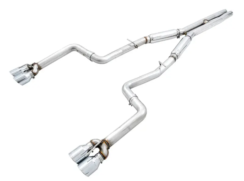 Awe Tuning 3015-42136 Track Edition Exhaust For 15+ Challenger 6.4 / 6.2 Sc - Chrome Silver Quad Tips 1
