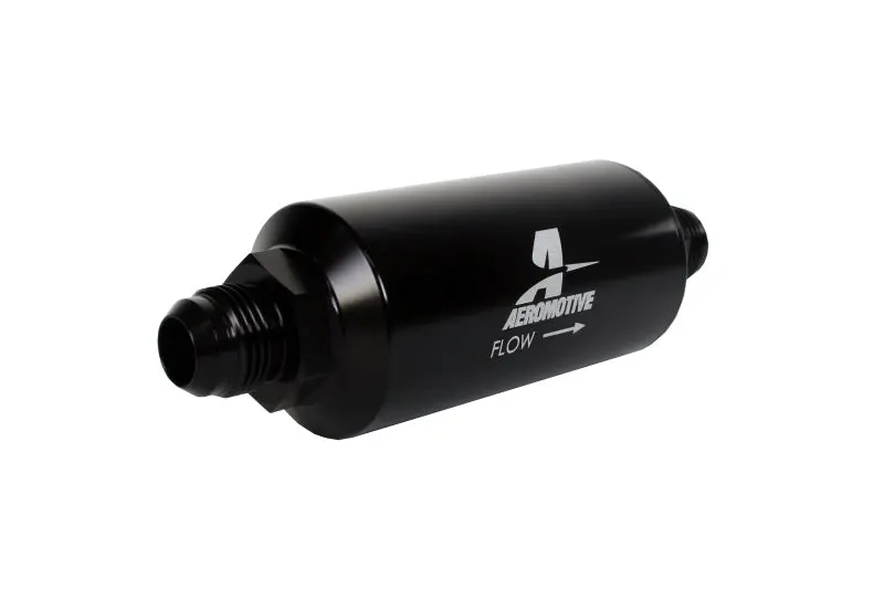 Aeromotive In-Line Filter - (An -10 Male) 40 Micron Stainless Mesh Element Bright Dip Black Finish 1