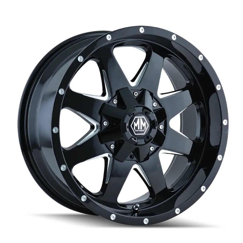 Mayhem 8040 Tank 20X9 / 5X114.3 Bp / -12Mm Offset / 87Mm Hub Black W/ Milled Spokes Wheel 1