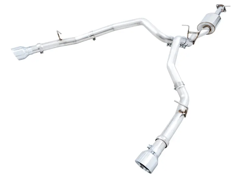 Awe Tuning 3015-32005 0Fg Dual Rear Exit Cat-Back Exhaust - Chrome Silver Tips For 2019+ Ram 1500 5.7L (W/Cutouts) 1