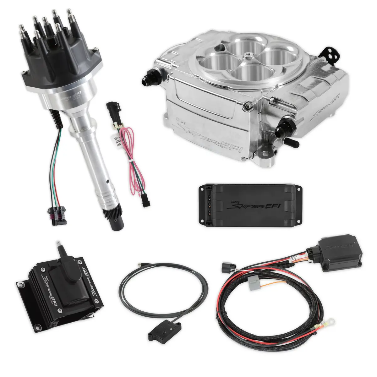 Holley 550-510-Bpx-Sbc Sniper 2 Efi Ble / Pdm / Hyperspark Bundle - Polished - Chevy Sbc Ign 1