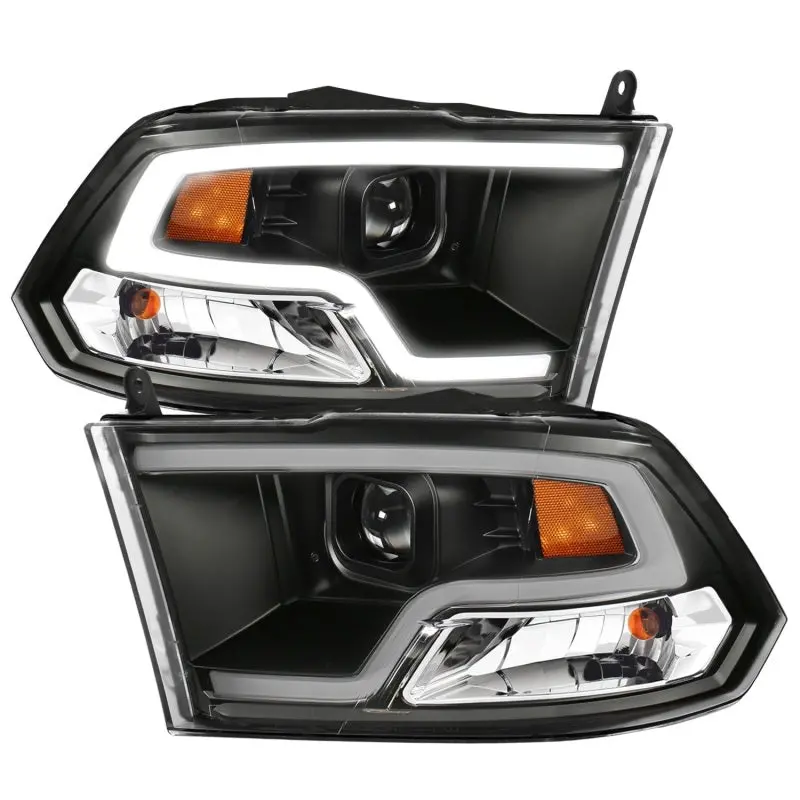 Anzo 111404 Plank Style Projector Headlights Black W/ Halo For 2009-2018 Dodge Ram 1500 1