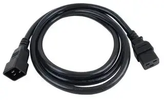 Mains Power Cord, Iec 60320 C20 To Iec 60320 C19, 1.8 M, 20 A, 250 Vac, Black 1