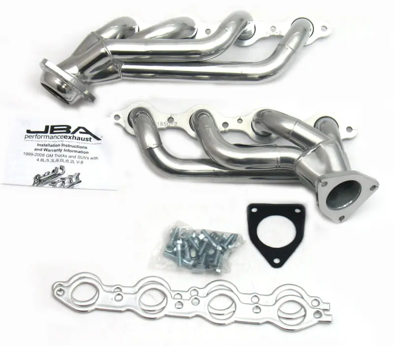 Jba 1850S-2Js  Silver Ctd Cat4ward Shorty Headers For 2002-2013 Gm Chevy Truck Suv 4.8L 5.3L Ls 1