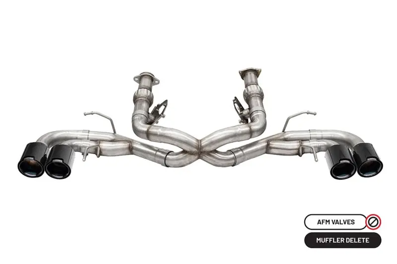 Corsa 2020-2024 Chevrolet Corvette C8 Rwd 3In Track Cat-Back Delete Exhaust W/4.5In Cf Black Pvdtips 1