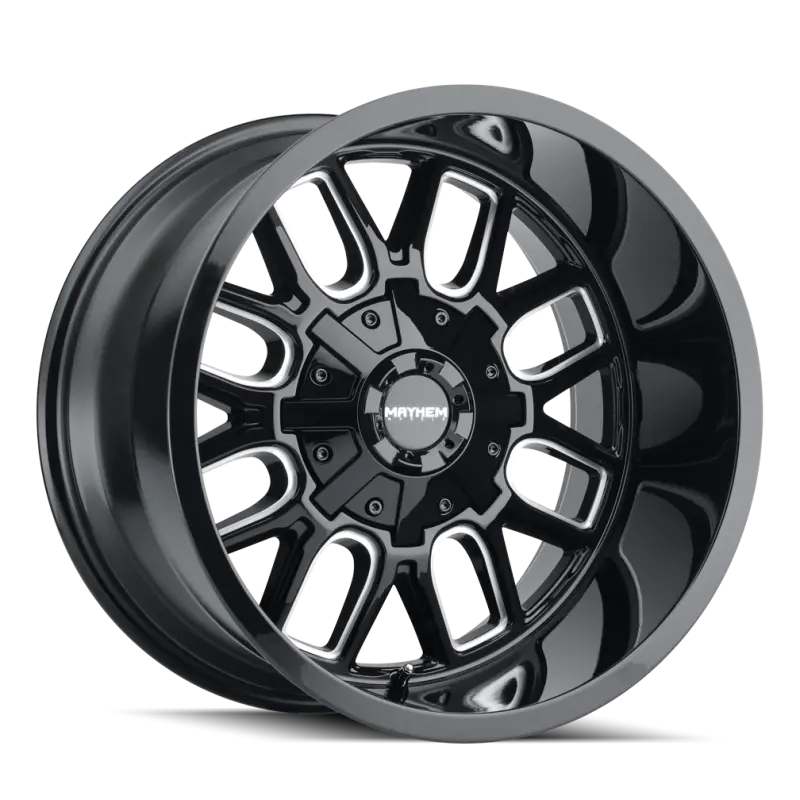 Mayhem 8107 Cogent 20X10 / 5X127 Bp / -19Mm Offset / 87.1Mm Hub Black W/ Milled Spokes Wheel 1