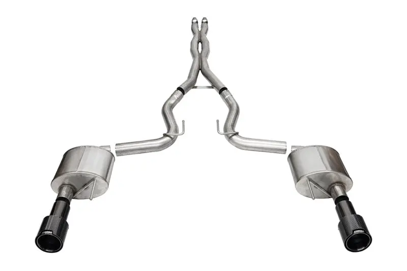 Corsa 2024-2024 Ford Mustang Gt 5.0L V8 Xtreme 4.5 Cat-Back Duel Rear W/ 4.5 In Carbon Fiber Tips 1
