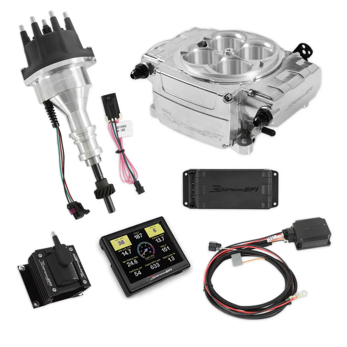 Holley 550-510-3Px-Sbf Sniper 2 Efi Bundle With Hyperspark Ignition System - Polished 1