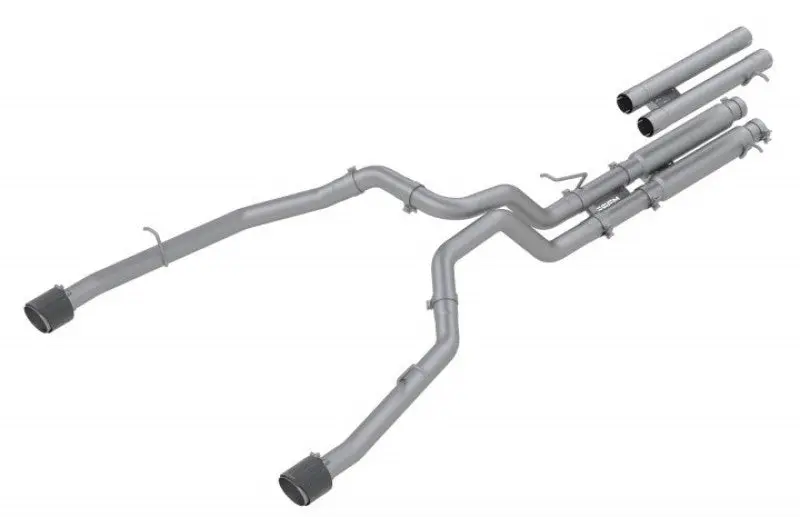 Mbrp S51543cf 3" Cat-Back Dual Split Rear, Race Version Exhaust System For 2021-2024 Ram Trx T304 Stainless Steel W/ Carbon Fiber Tips 1