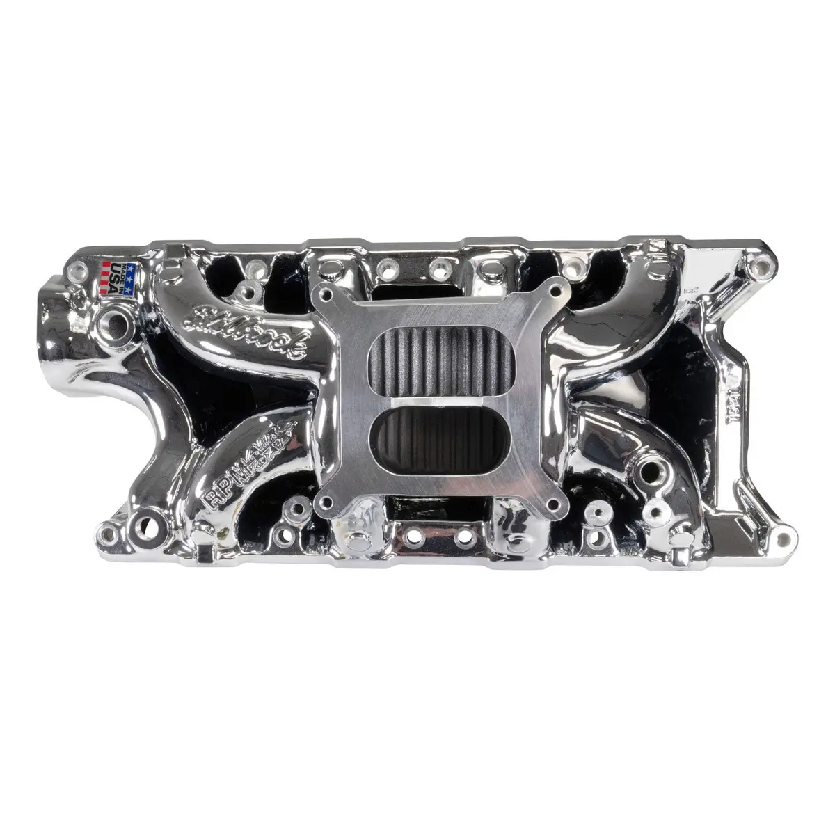 Edelbrock 7521-Cp Rpm Air-Gap Intake Manifold For Small-Block Ford, Chrome Plasma Finish 1