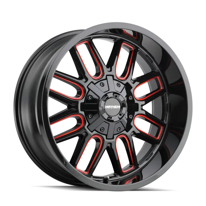 Mayhem 8107 Cogent 20X12 / 8X165.1 Bp / -51Mm Offset / 130.8Mm Hub Black W/ Prism Red Wheel 1