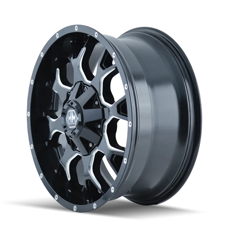 Mayhem 8015 Warrior 17X9 / 6X135 Bp / 18Mm Offset / 106Mm Hub Black W/ Milled Spokes Wheel 2