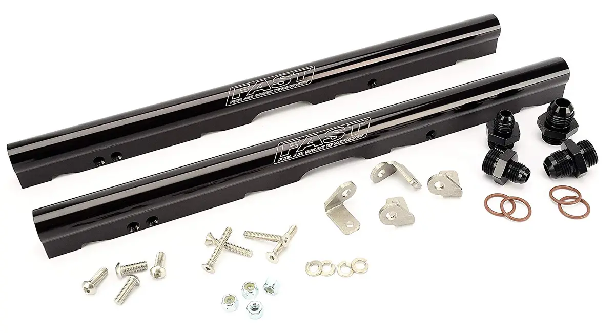 Fast 146028B-Kit Black Anodized Billet Fuel Rail Kit For Gm Ls Engines 1