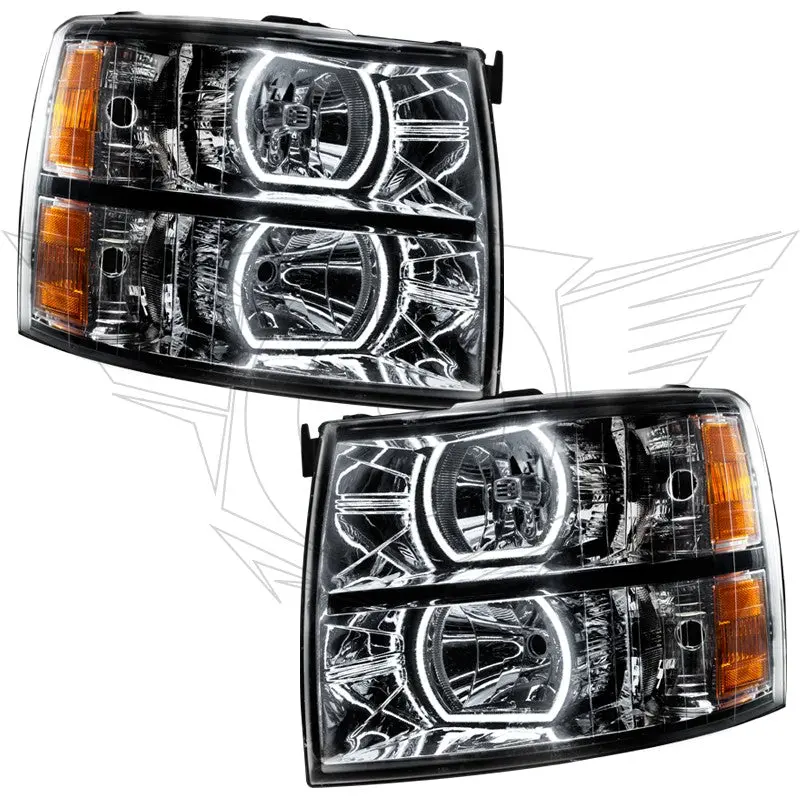 Oracle Lighting 8189 2007-2013 Chevy Silverado Pre-Assembled Headlights-Black-Square Style 1