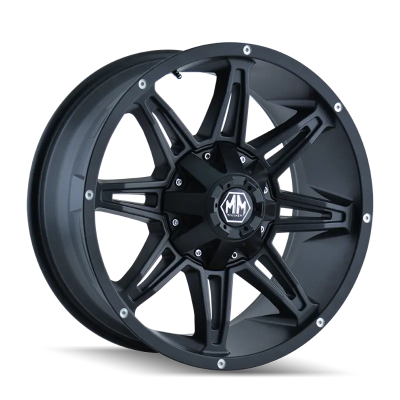 Mayhem 8090 Rampage 18X9 / 5X114.3 Bp / 18Mm Offset / 87Mm Hub Matte Black Wheel 1