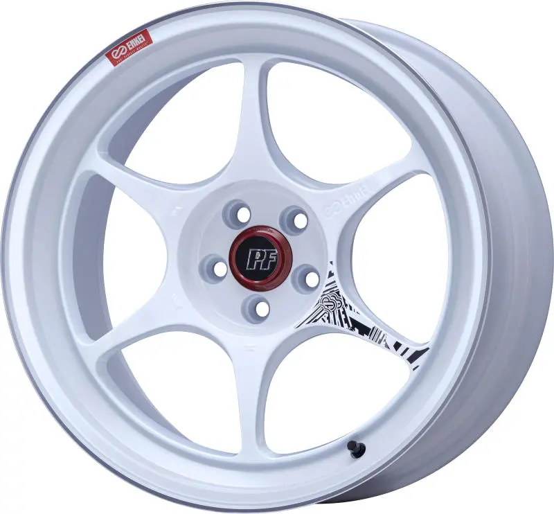 Enkei Pf06 18X9.5 5X114.3 27Mm Offset 75Mm Bore White Machined Wheel 1